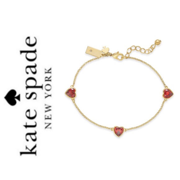 kate spade Jewelry - NEW Kate Spade romantic rocks red heart bracelet